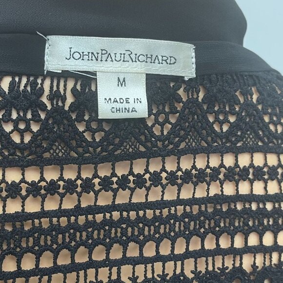 John Paul Richard Women's Black Vest Knit Cover Open Front Uneven Hem Size M - Picture 9 of 10